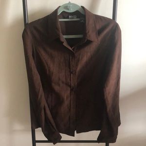Brown button up